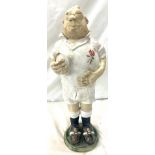 England Rugby sculpture made in Clay, approximate overall height 18.5 inches