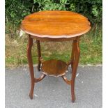 Oak occasional table measures approx 27 inches 23 inches diameter