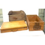 3 Wooden boxes including 2 advertising