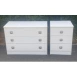 Matching 3 drawer white chest and bedside Approximate measurements: Height 24 inches, Width 33