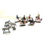 Del Prado Cavalry men of various periods and early metal figures of horses