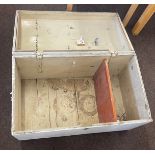 Vintage domed top trunk measures approx