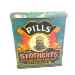 Advertising - Antique Stotherts head and stomach pills tin