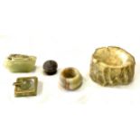 Selection of onyx pieces to include ashtrays etc