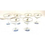 Set of 6 vintage Babycham glasses