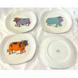 Vintage Staffordshire Beefeater steak and grill set 1970s Oval Plates x 4