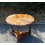 Mahogany circular occasional table, approximate height: 17 inches, diameter 21 inches