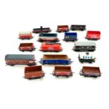 Selection of Hornby railway wagons includes Shell, Kit Kat, Arnolds Sands etc