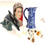 Selection of miscellaneous to include Poole dolphin, commemorative vase, thimbles etc