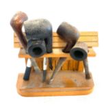 Pipe rack and various vintage pipes