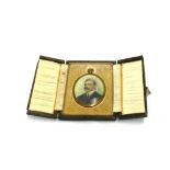 Antique hand painted portrait miniature of a gentleman