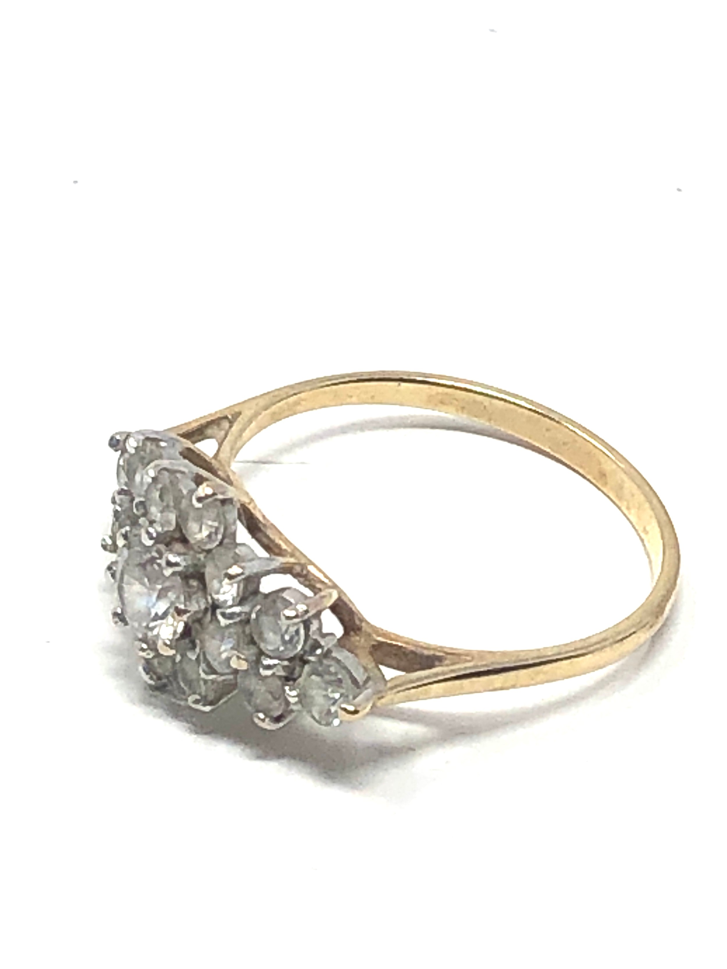 9ct gold clear stone cluster ring (1.9g) - Bild 2 aus 3