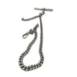 Antique silver albert watch chain 33g