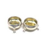 Pair of georgian silver salt cellars London silver hallmarks weight 82g