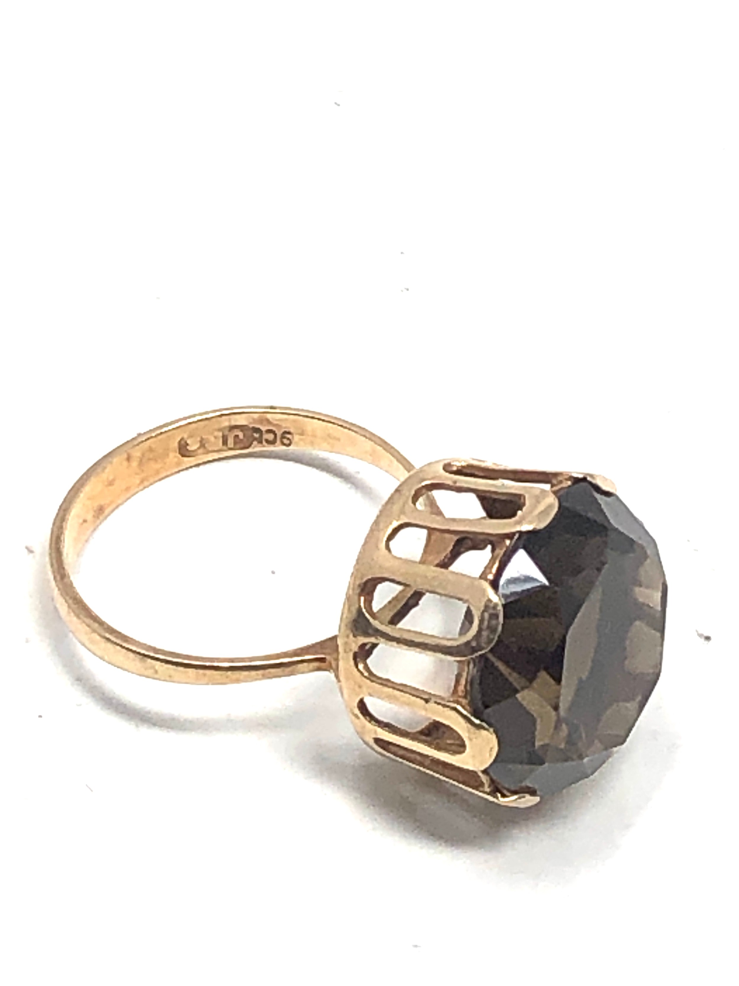 9ct gold smoky quartz ring (4.3g) - Bild 2 aus 3