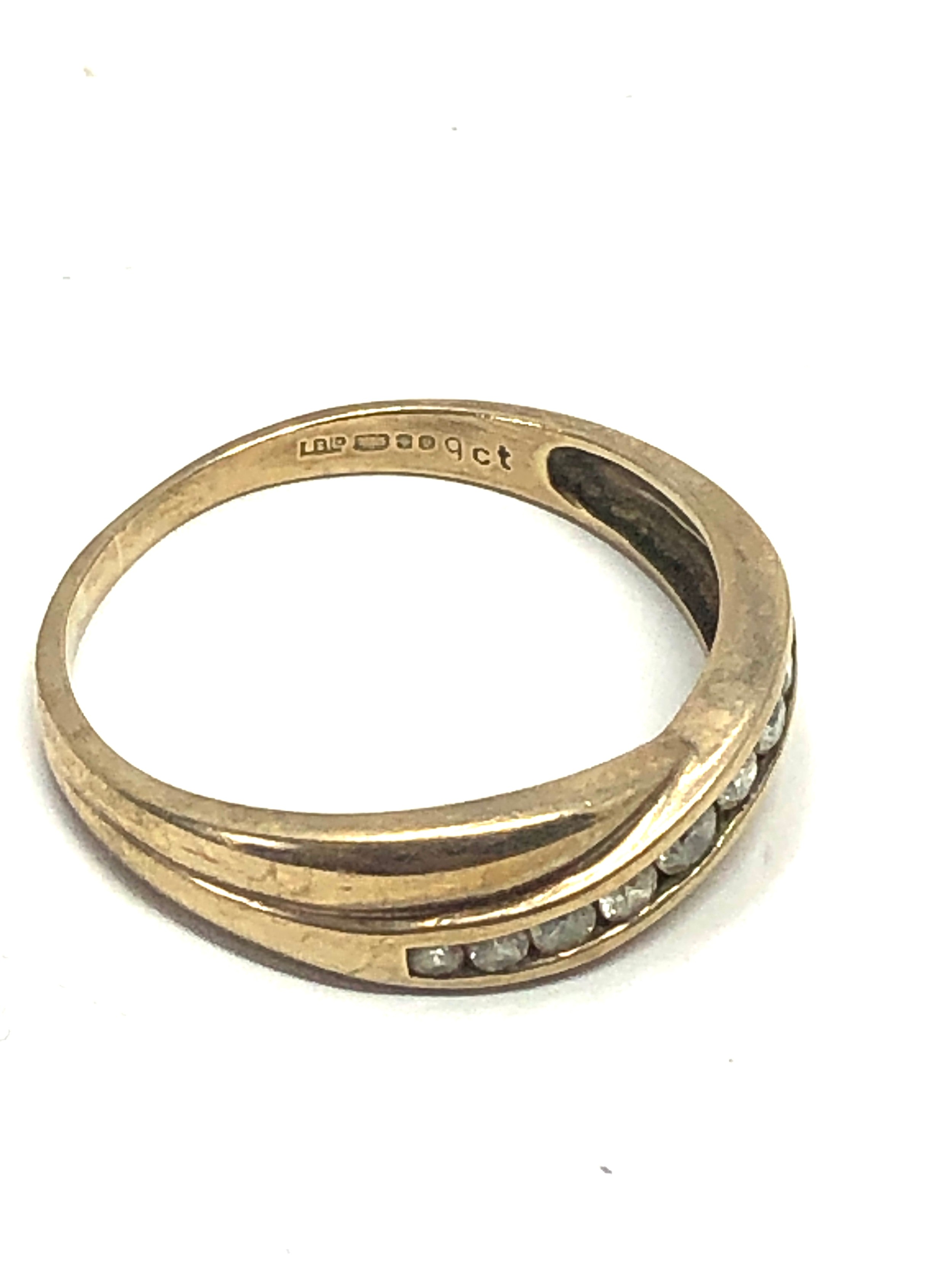9ct gold vintage clear stone dress ring (2g) - Bild 2 aus 3