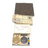 ww1 casualty medals & death plaque to john leonard dilkes with box & postal package named to 53094