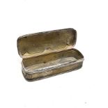 Antique silver trinket box measures approx 10.5cm by 4cm height 3cm weight 66g