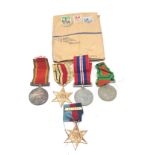 ww2 8th army south African medal group all named to 34637 o.nathan with original award notice 8th