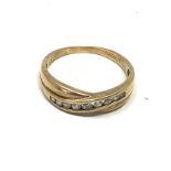9ct gold vintage clear stone dress ring (2g)