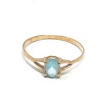 9ct gold blue paste ring (0.8g)