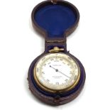 Antique cased compensated pocket barometer by A.E.Coe & sons Norwich