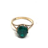 9ct gold vintage green paste ring (2.1g)