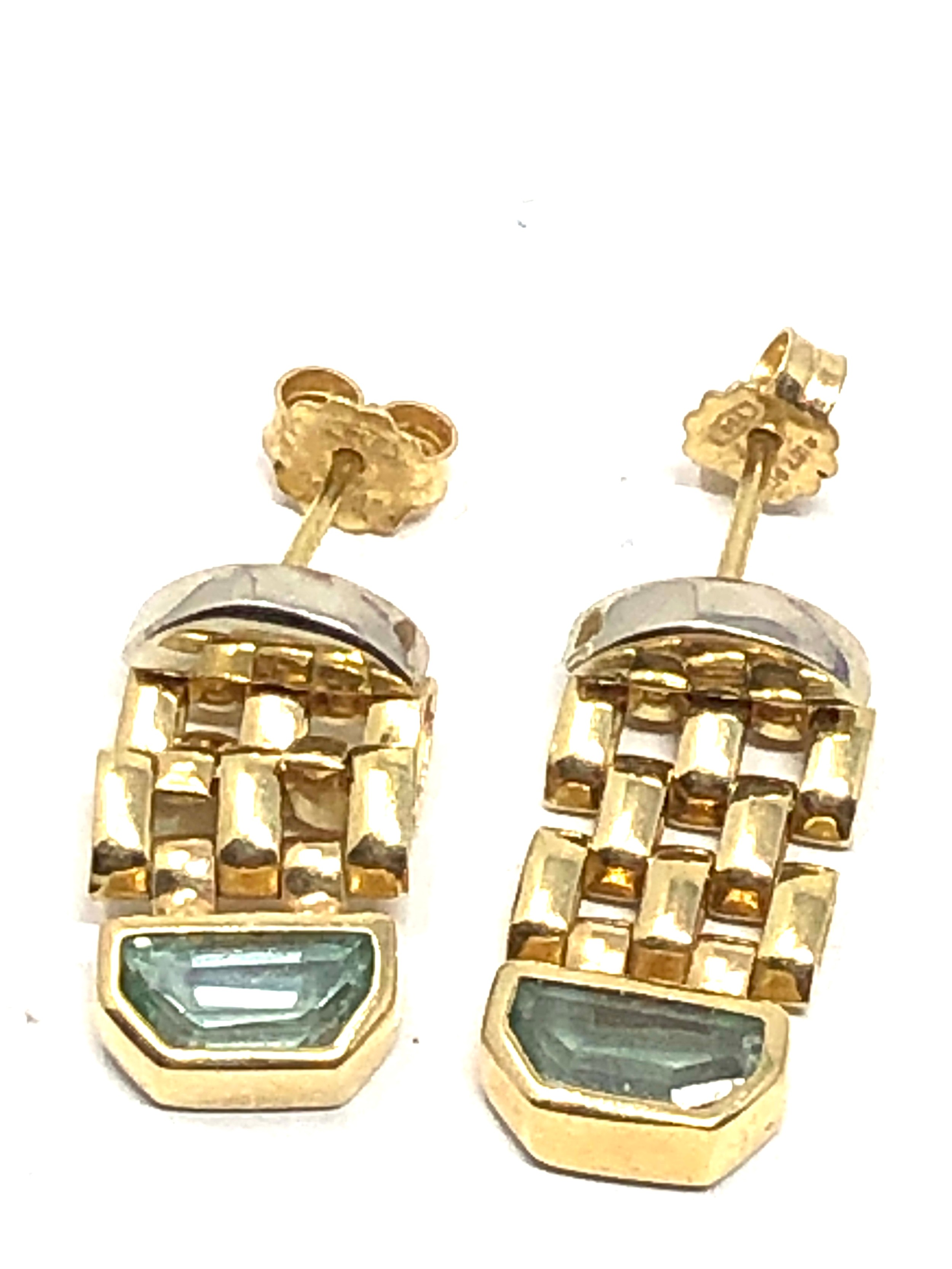 18ct gold spinel drop earrings (6.3g)