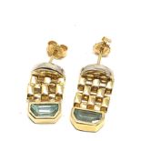 18ct gold spinel drop earrings (6.3g)