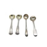 4 antique silver mustard spoons 79g