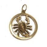 9ct gold scorpion zodiac sign pendant (1.8g)