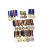 5 mounted miniature medal groups