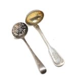 Continental silver ladle & georgian silver shifter spoon
