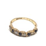 9ct gold sapphire & diamond ring (1.5g)