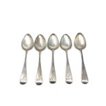 5 georgian silver tea spoons