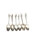 set of 6 georgian silver tea spoons