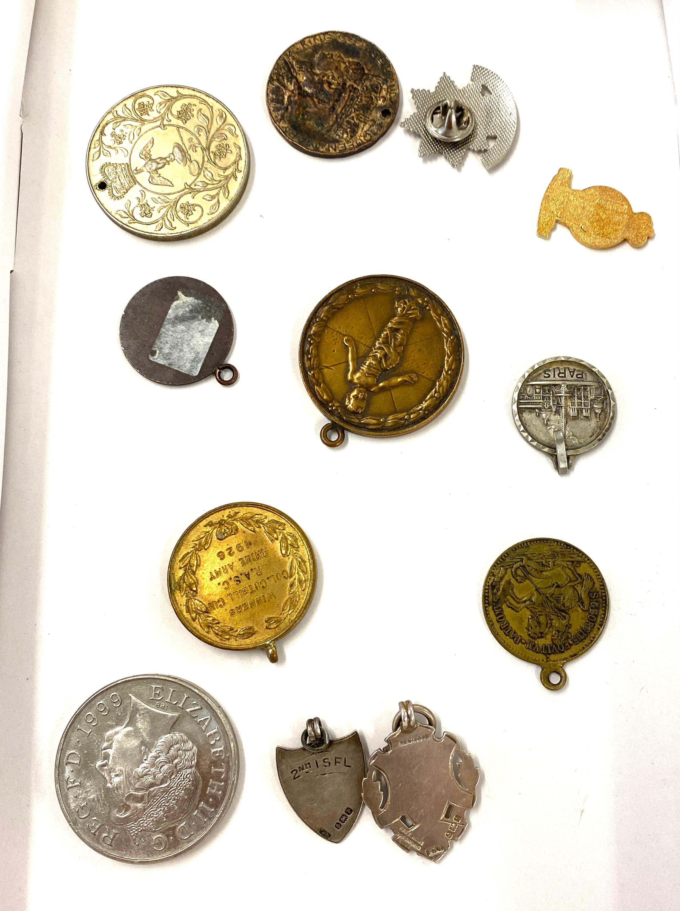 Selection of vintage and later fobs/ medals includes silver fob, the infants hospital medal etc - Image 7 of 7