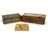 2 Vintage small wooden advertising boxes to include Cadburys, Callard celebrated butter, largest box