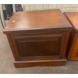 Two assorted storage boxes/ commode, largest measures approx 20 inches tall 17.5" depth 22 inches