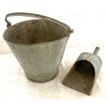 Galvanished bucket and feeding pan