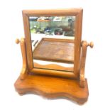 Oak serving tray and a mahogany toilet mirror