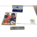 LCFC memorabilia to include pen set, programme and photo