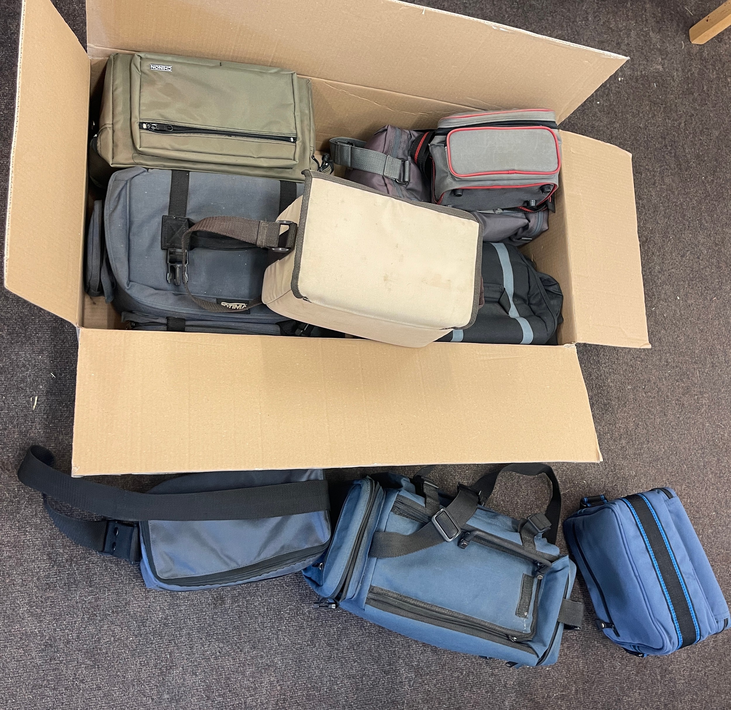 Large selection of empty camera bags