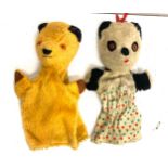 Vintage sooty and sue hand puppets