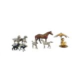 Selection of metal animal ornaments to include dogs, horse etc