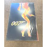 Large James Bond 007 world is not enough movie poster 72 inches tall 48 inches wide, has water