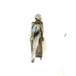 Vintage lady mascot, damaged leg as seen in images measures approx 6 inches tall by 6 inches wide