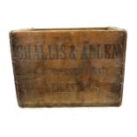 Wooden small advertising crate Challis & Allen, Humberstone Gate Leicester, approximate