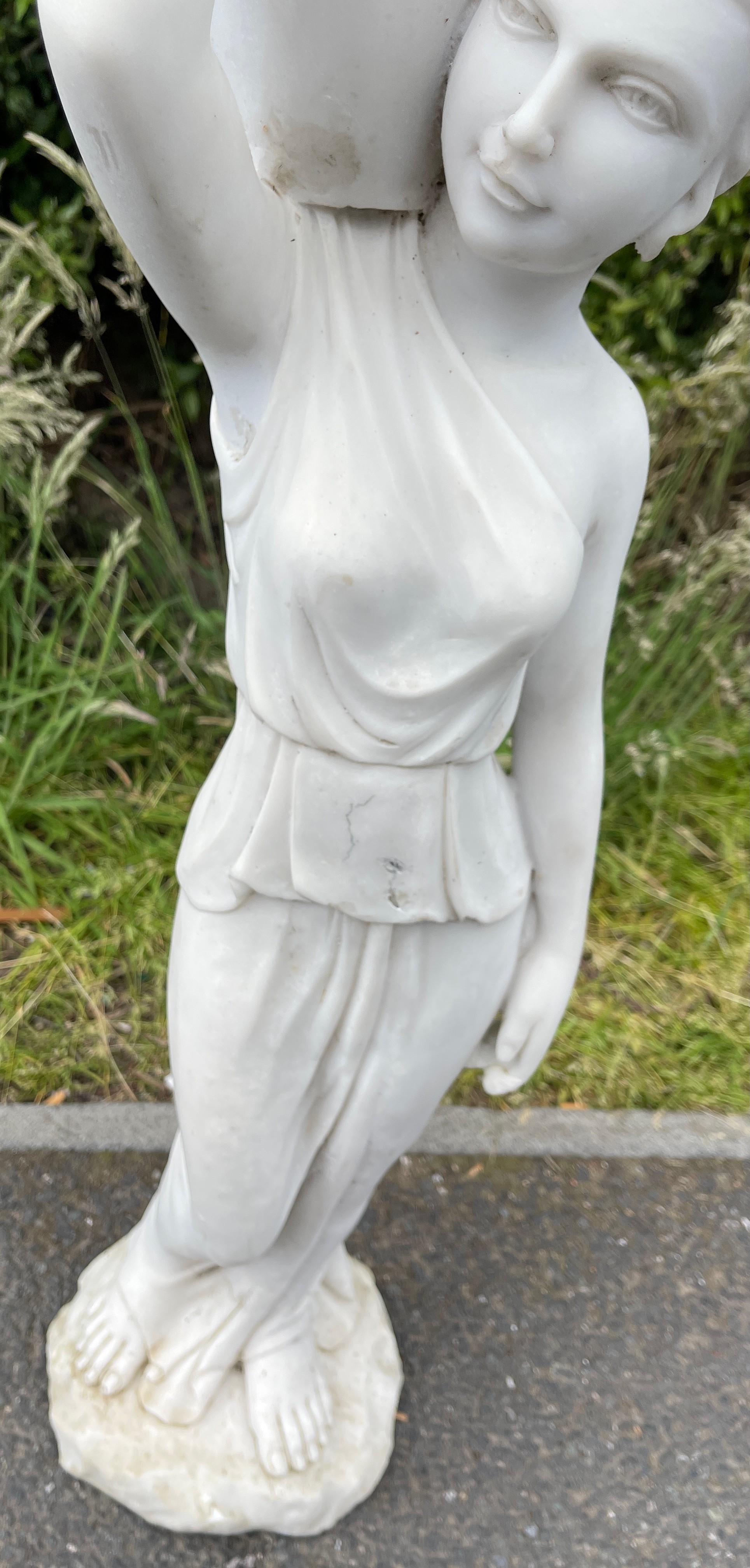 White composite lady figurine / statue, overall approximate height 31 inches - Image 5 of 5