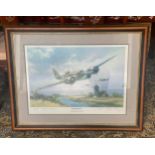 Large framed spit fire print blenheim measures approx 33.5 wide 25.5" tall